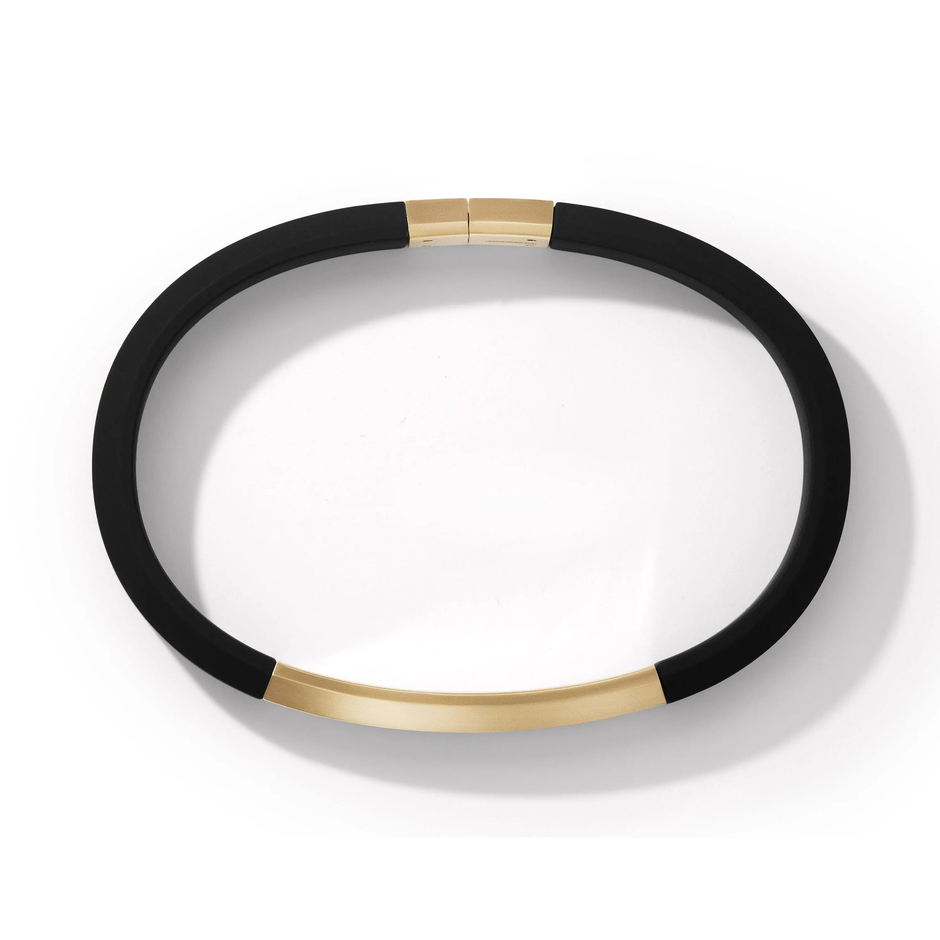 Streamline® ID Black Rubber Bracelet with 18K Yellow Gold