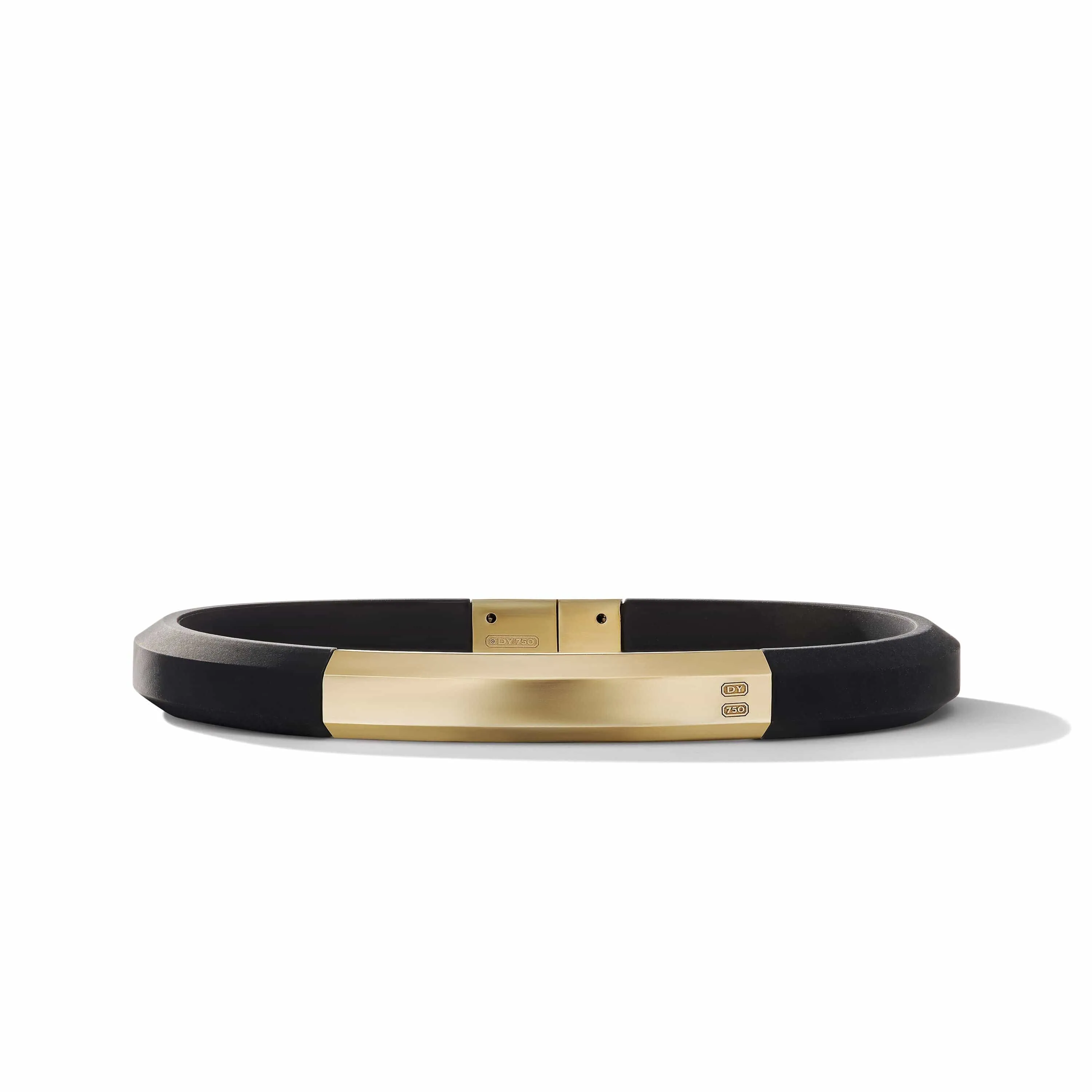 Streamline® ID Black Rubber Bracelet with 18K Yellow Gold