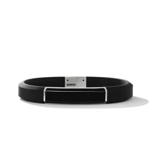 Streamline® ID Black Rubber Bracelet with Black Onyx