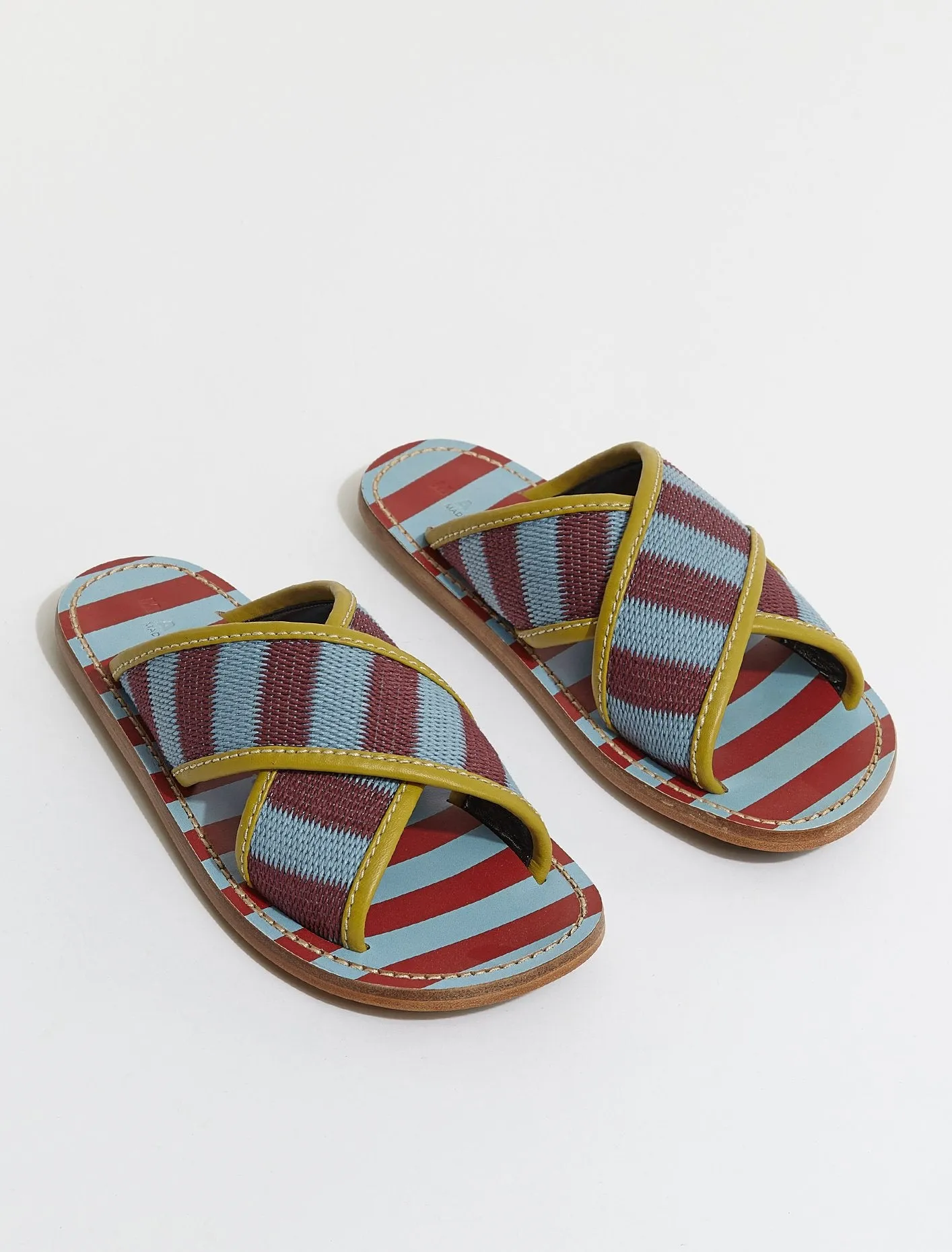 Stripe Cross Over Sandal