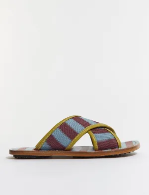 Stripe Cross Over Sandal