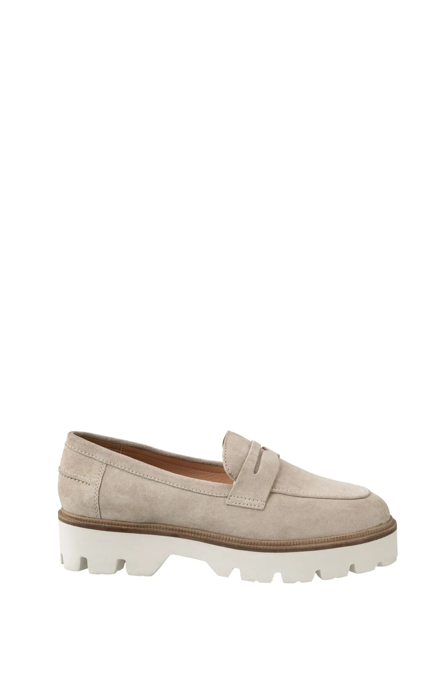 Suede loafer with chunky sole