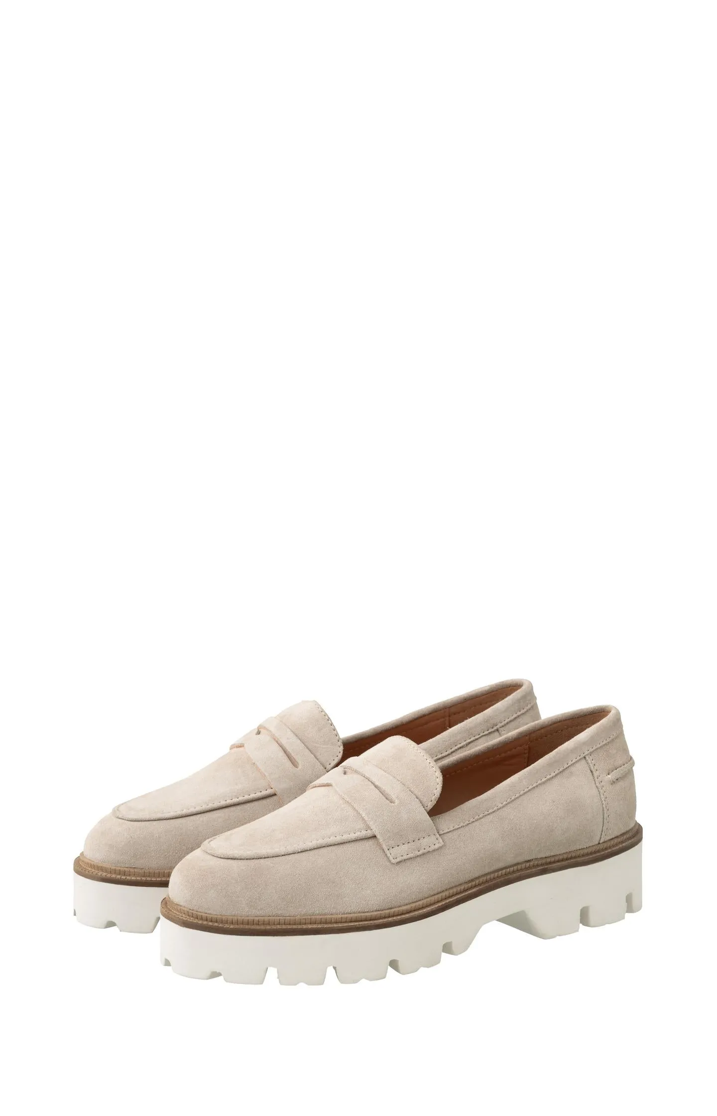 Suede loafer with chunky sole