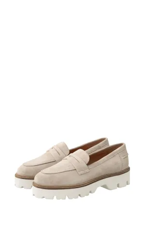 Suede loafer with chunky sole