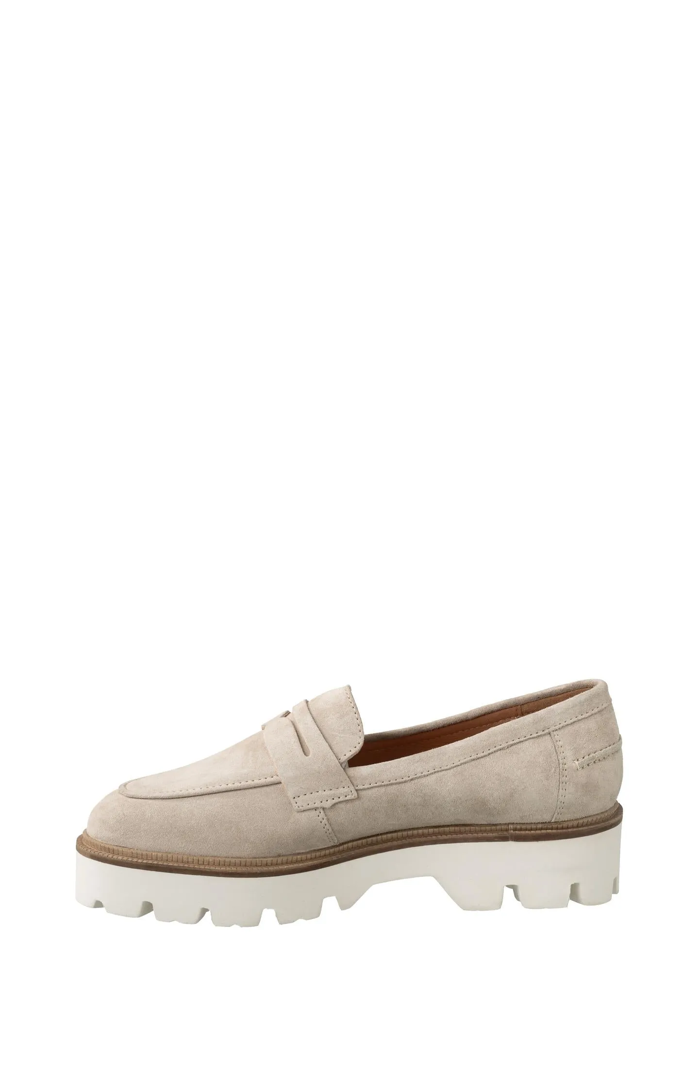 Suede loafer with chunky sole