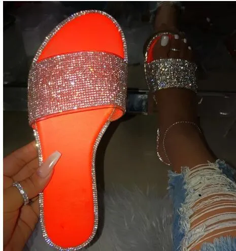 Summer Women Basic Diamonds Sandals  Slip-On