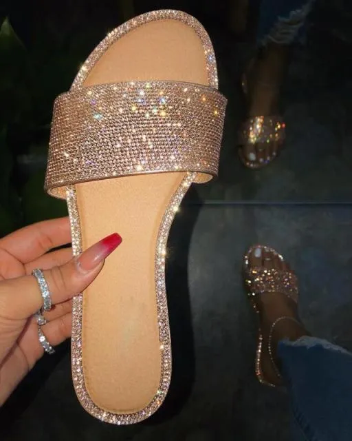 Summer Women Basic Diamonds Sandals  Slip-On