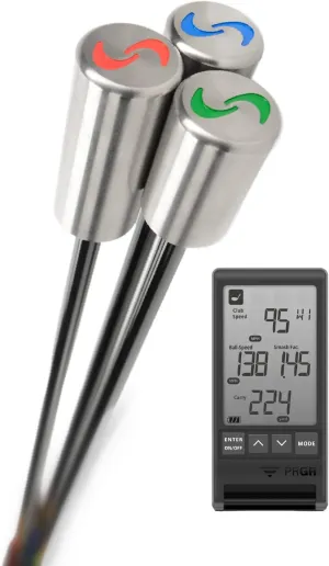 SuperSpeed Golf Men's Training System   PRGR HS 130A Launch Monitor Pack | Swing Training System | Measures Club   Ball Speed, Smash Factor, Total/Carry Distance | Gain 5% Swing