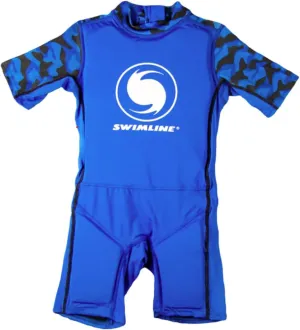 SWIMLINE Blue Swim Trainer Floating Vest Suit For Kids & Toddlers Ages 4  Boys/Girls -Comfortable Zip Up Buoyant Foam Swimming Life Jackets Puddle Jumpers 40-55 Pounds Lbs Children Learning Swimwear