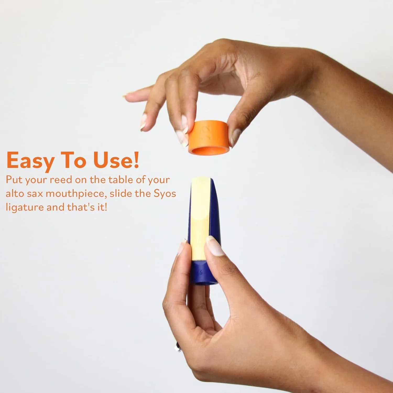 Syos Alto Saxophone Ligature Lava Orange, Great Fit for Syos Mouthpieces and Compatible with Alto Sax Rubber Mouthpieces