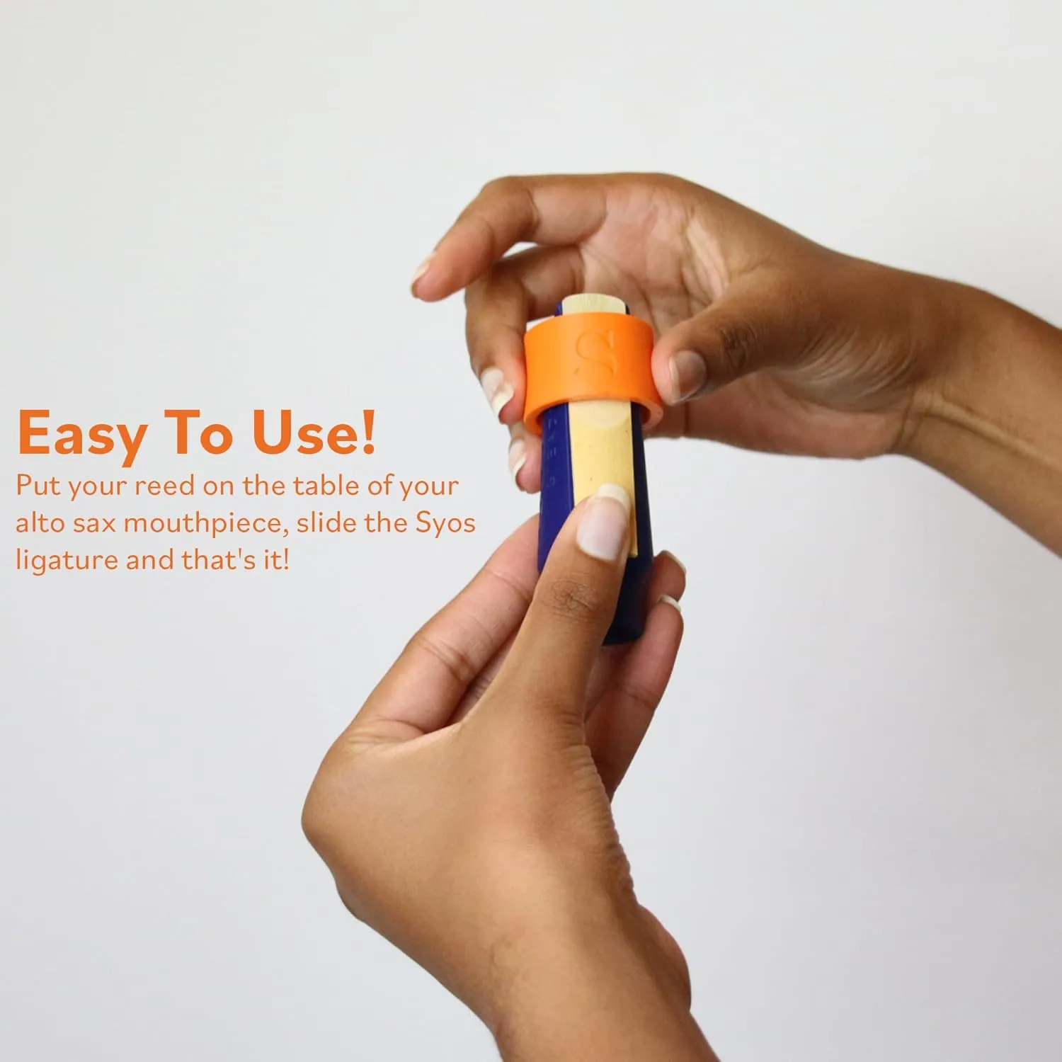 Syos Alto Saxophone Ligature Lava Orange, Great Fit for Syos Mouthpieces and Compatible with Alto Sax Rubber Mouthpieces