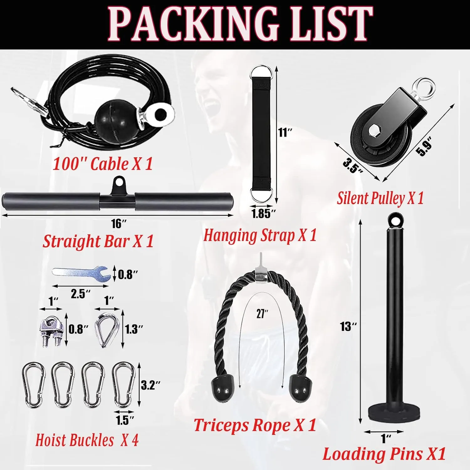 Taeku LAT Pulley System for Home Gym – Strength Training Fitness Equipment Cable Machine for Triceps, Biceps, Back & Shoulder Workouts