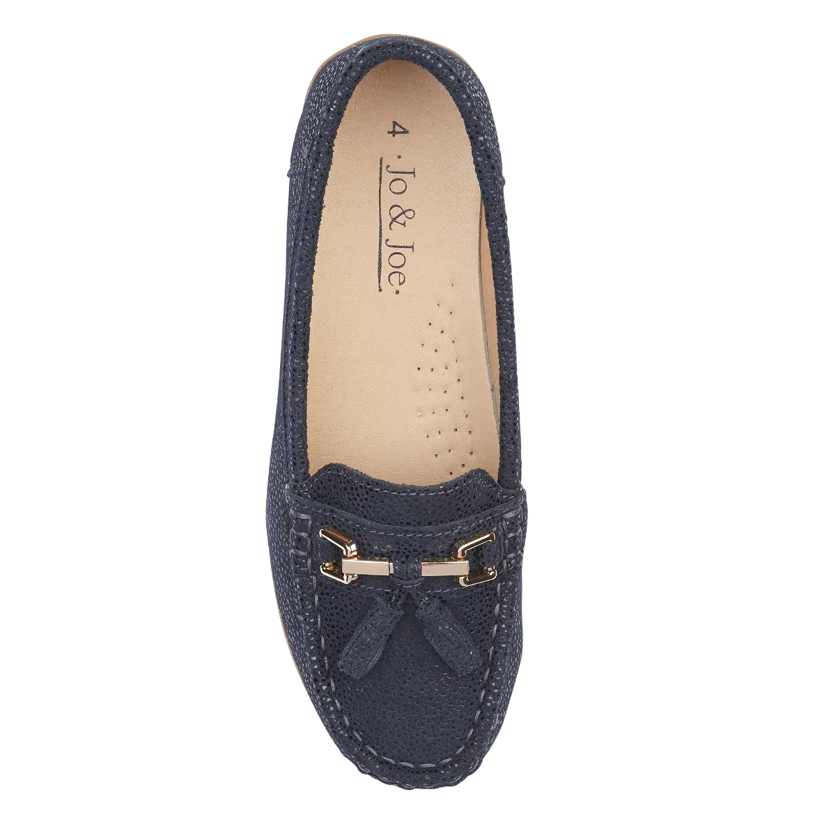 Tahiti Shimmer Suede Loafer Navy