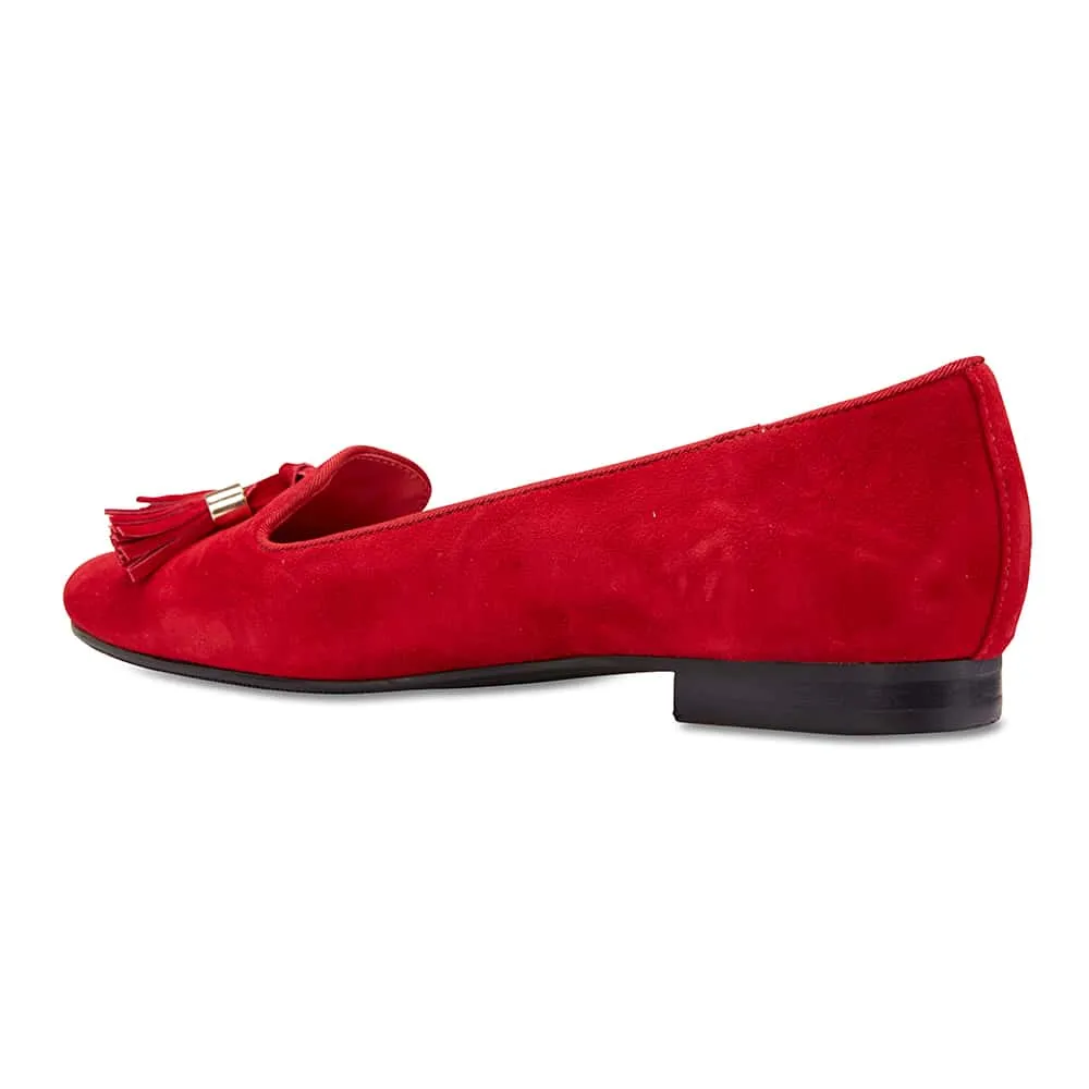 Taren Loafer in Red Suede