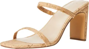 The Drop Women's Avery Square Toe Two Strap High Heeled Sandal