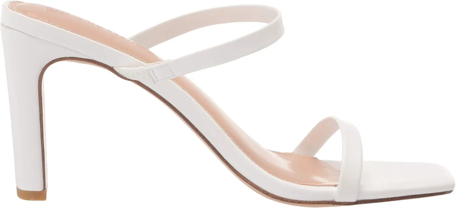 The Drop Women's Avery Square Toe Two Strap High Heeled Sandal