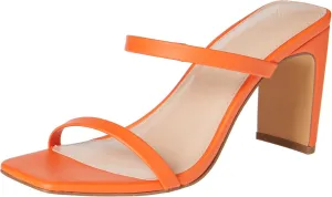 The Drop Women's Avery Square Toe Two Strap High Heeled Sandal