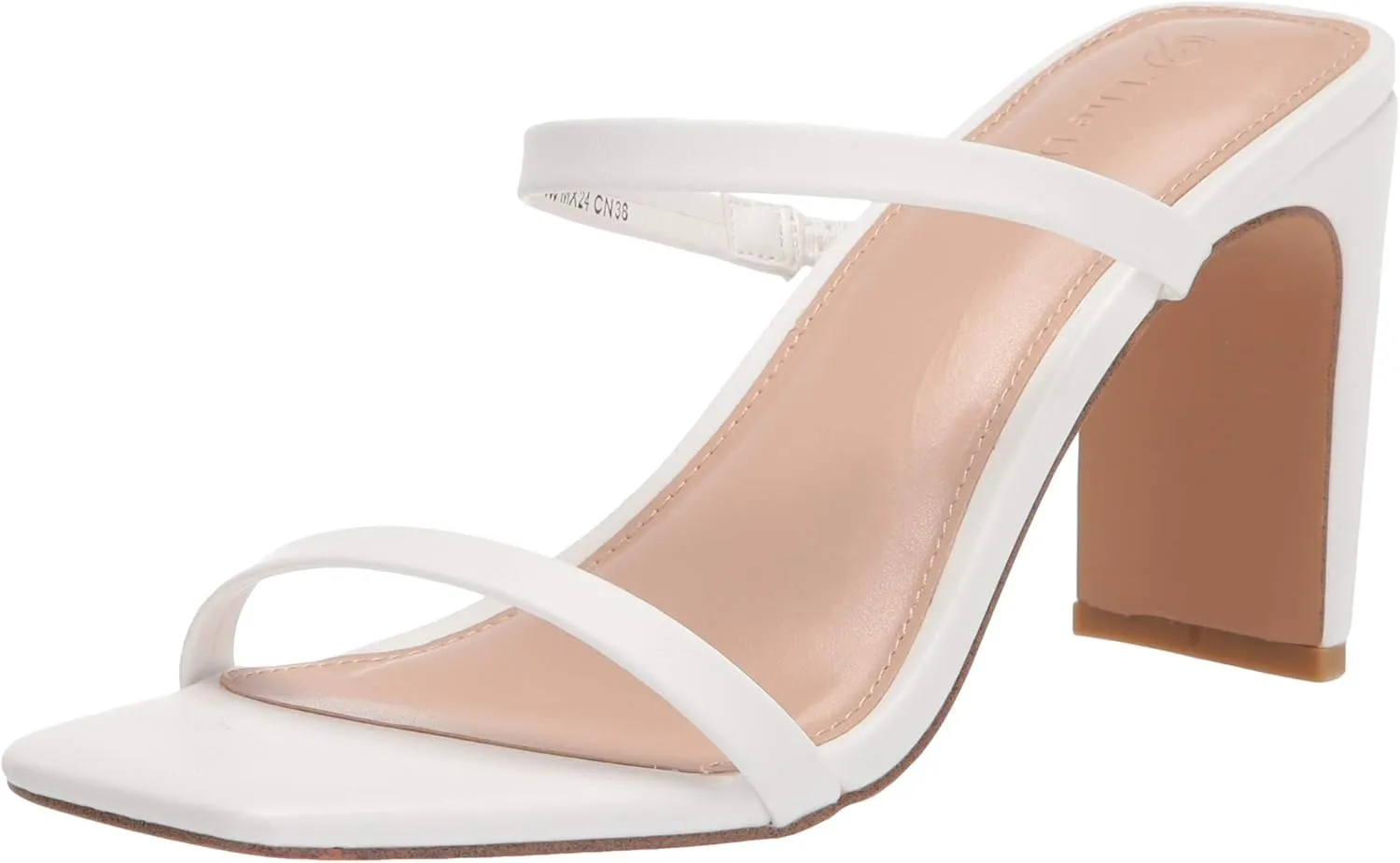 The Drop Women's Avery Square Toe Two Strap High Heeled Sandal