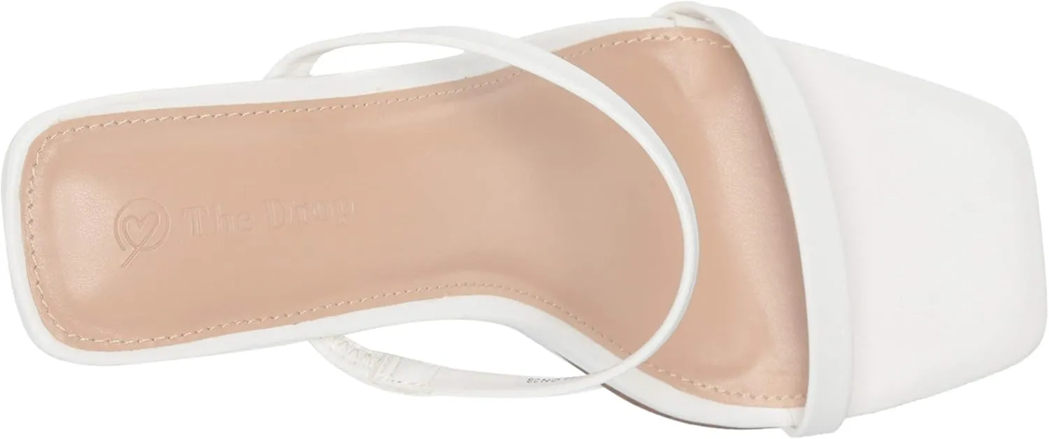 The Drop Women's Avery Square Toe Two Strap High Heeled Sandal