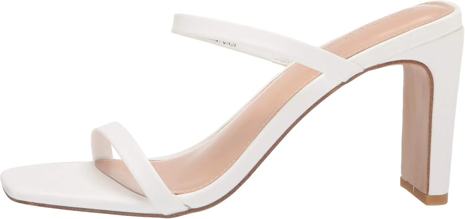 The Drop Women's Avery Square Toe Two Strap High Heeled Sandal