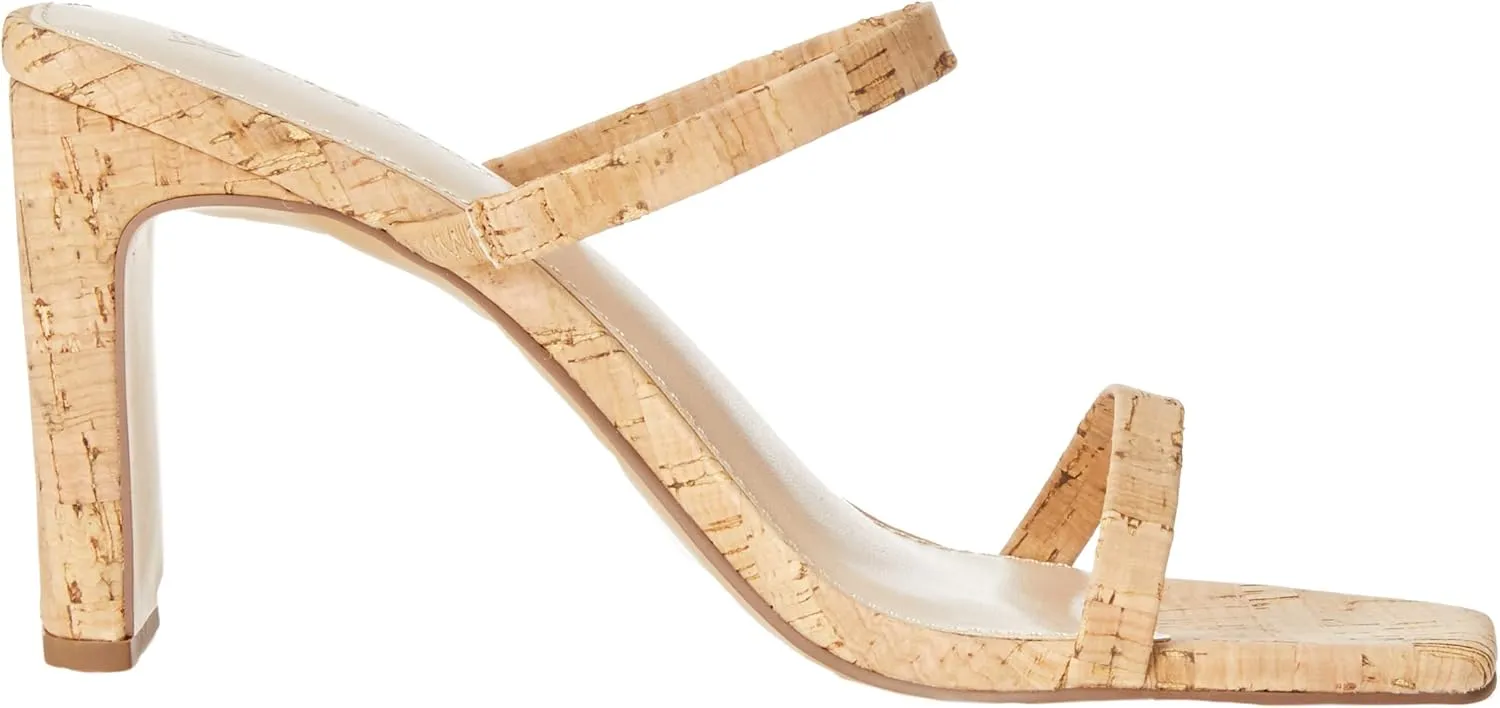 The Drop Women's Avery Square Toe Two Strap High Heeled Sandal
