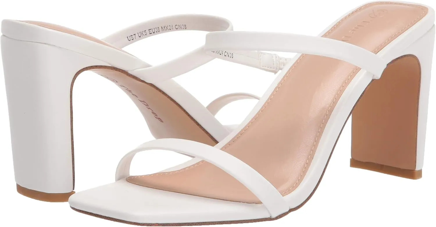 The Drop Women's Avery Square Toe Two Strap High Heeled Sandal