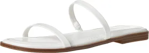 The Drop Women's Paris Square Toe Two Strap Flat Sandal