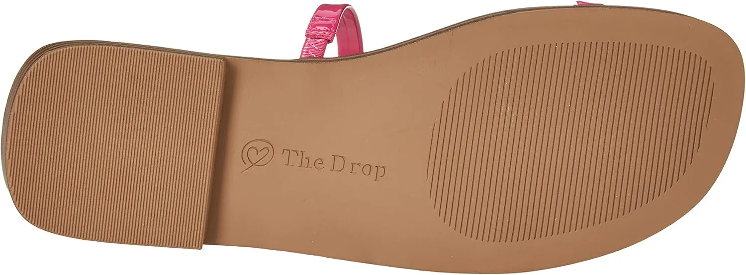 The Drop Women's Paris Square Toe Two Strap Flat Sandal