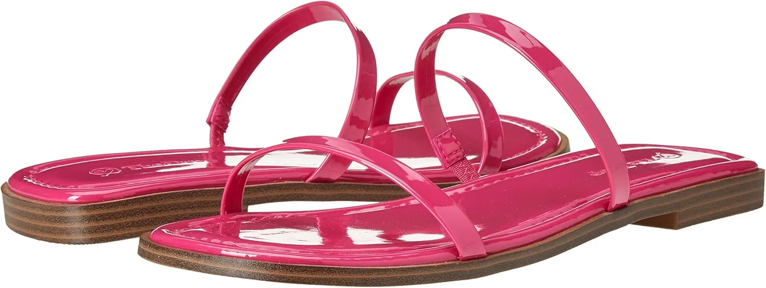 The Drop Women's Paris Square Toe Two Strap Flat Sandal