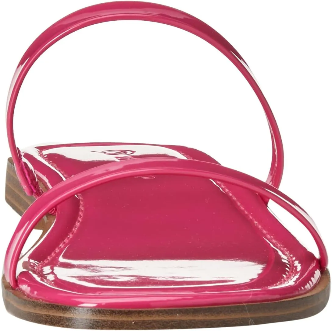 The Drop Women's Paris Square Toe Two Strap Flat Sandal