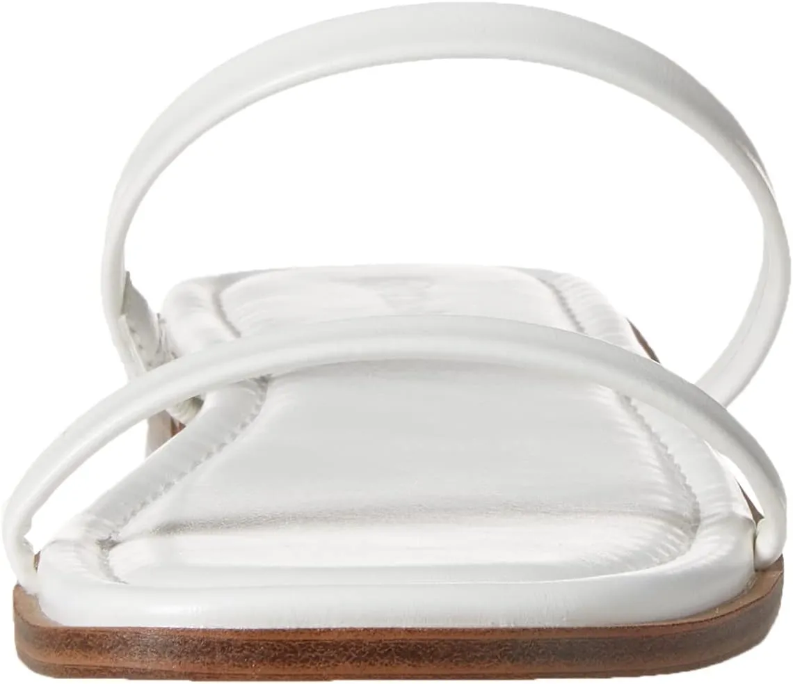 The Drop Women's Paris Square Toe Two Strap Flat Sandal