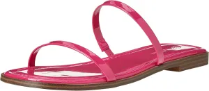 The Drop Women's Paris Square Toe Two Strap Flat Sandal