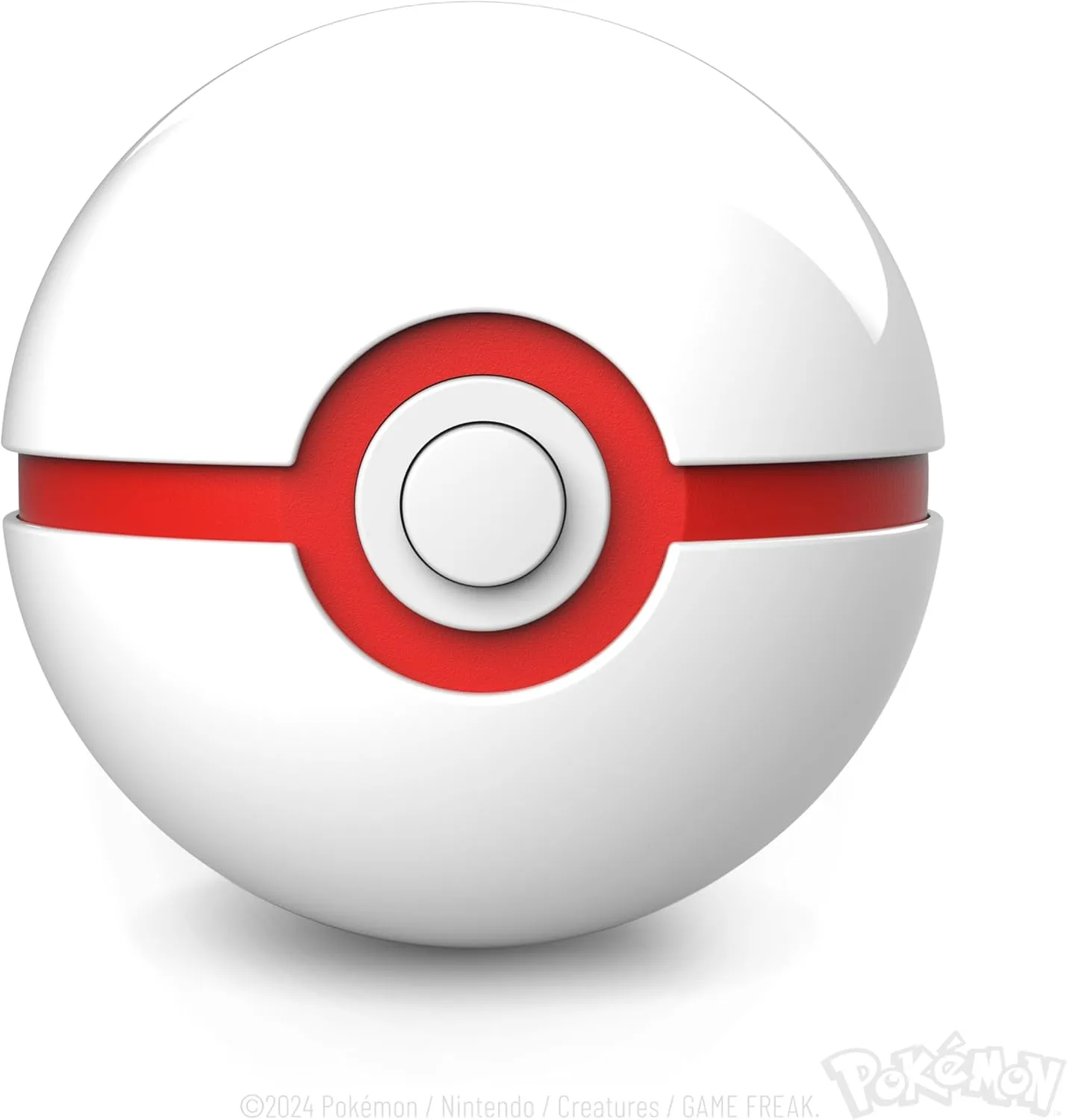 The Wand Company Pokémon Trainer Mini Poké Ball Range of Authentic Replicas - Realistic, Electronic, Die-Cast Poké Ball with Display Stand Light Features (Mini Premier Ball)
