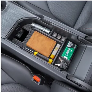 TOPINSTALL Center Console Tray Compatible with 2018-2024 Toyota Camry XLE XSE and 2020-2024 Camry LE SE with Dual USB Ports, Interior Accessories Armrest Console Organizer (Not for 2025)
