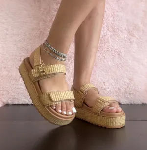 TRACI-18 Beige Tan Natural Raffia