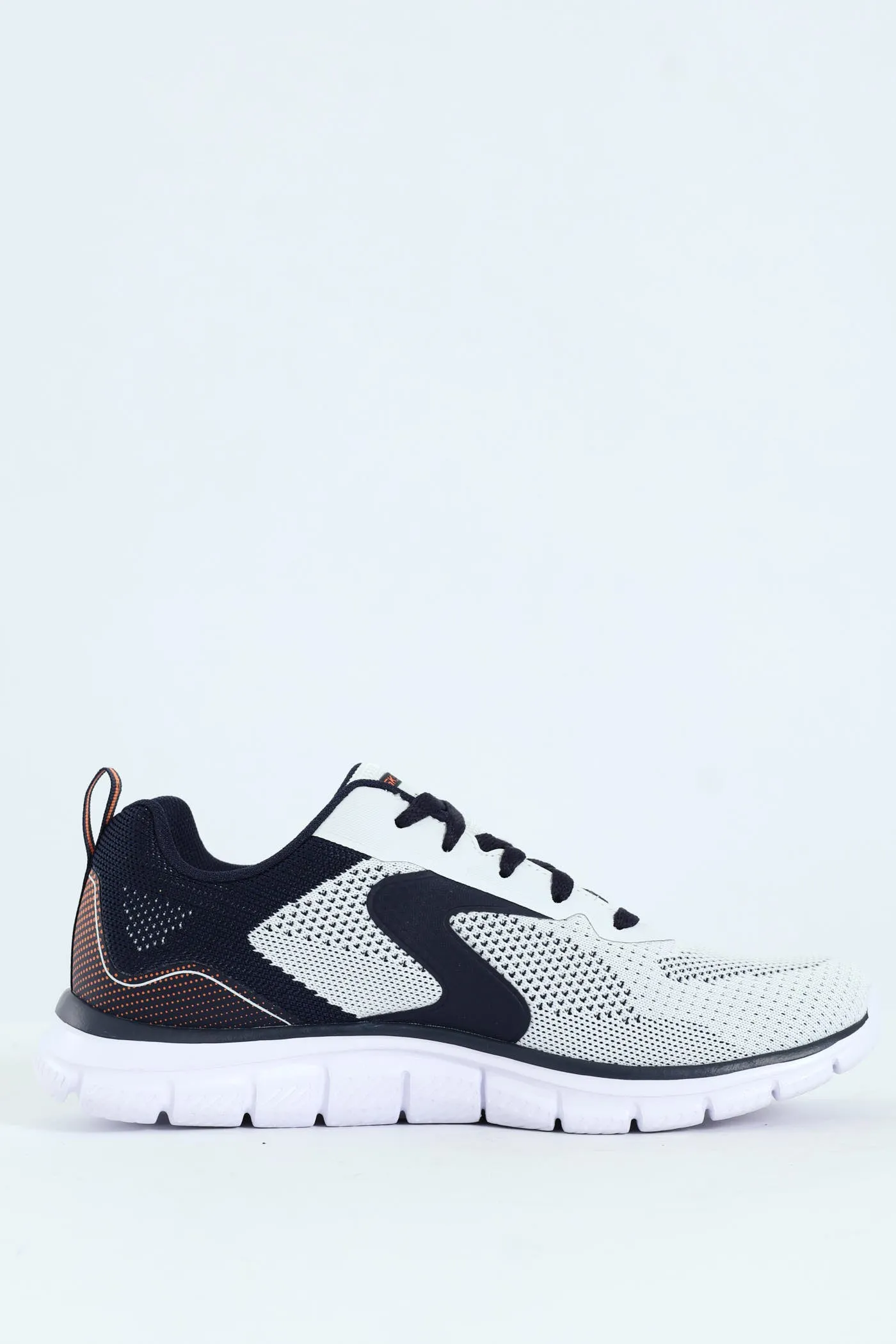 Track Lace Up Trainer - White/Navy