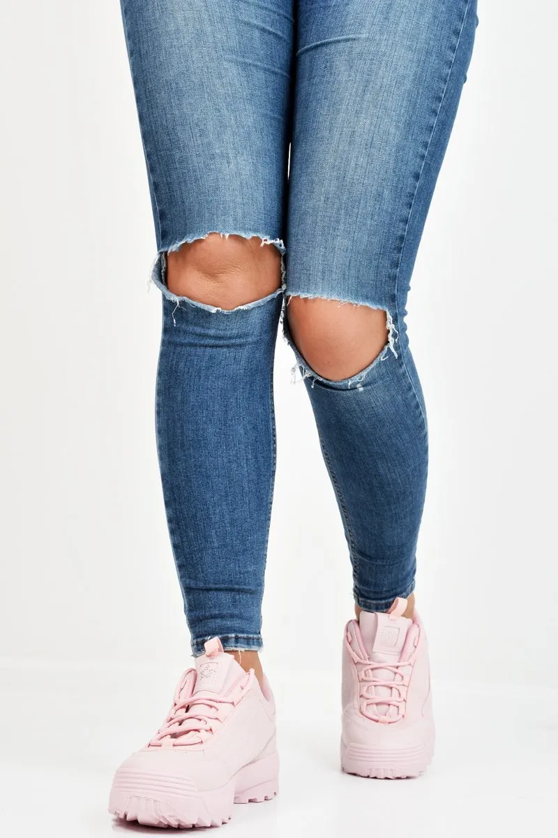 Trainers Sole End-of-season sale PU Up Pink - Lace Lennix Detail Steep discount