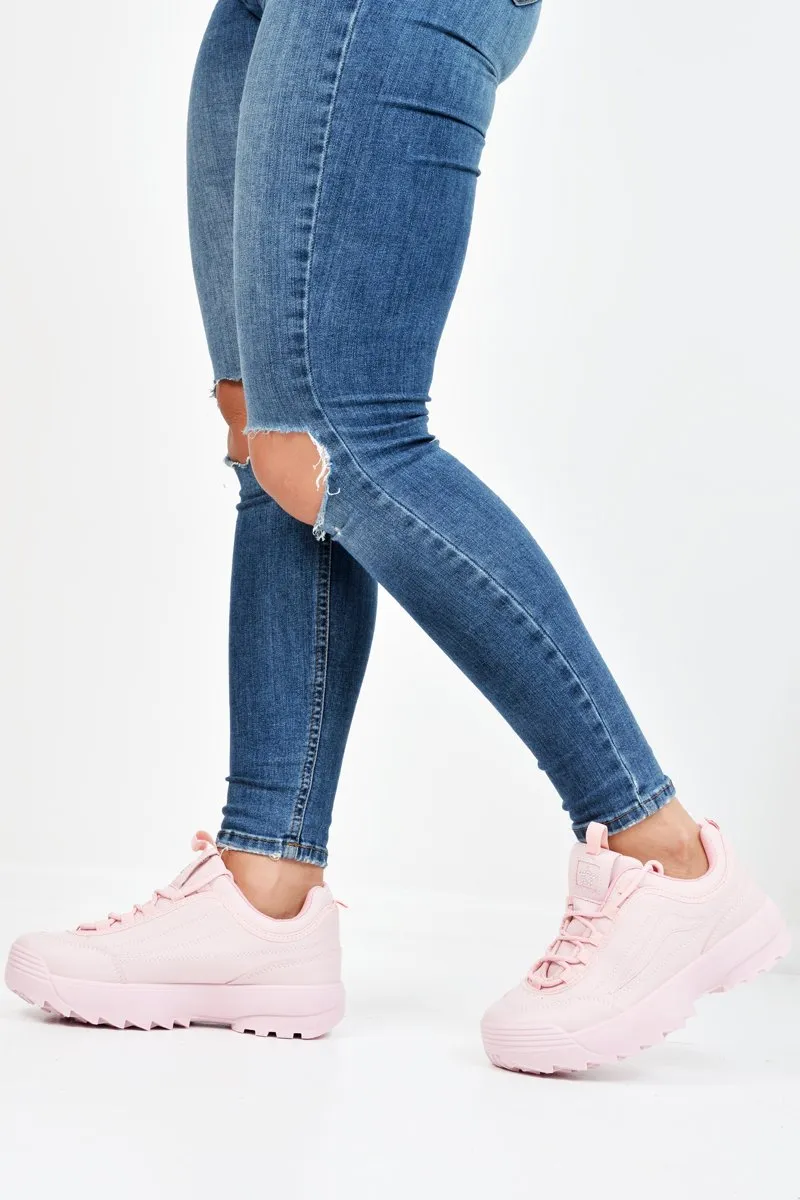 Trainers Sole End-of-season sale PU Up Pink - Lace Lennix Detail Steep discount