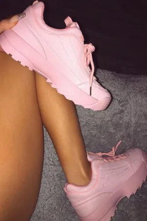 Trainers Sole End-of-season sale PU Up Pink - Lace Lennix Detail Steep discount