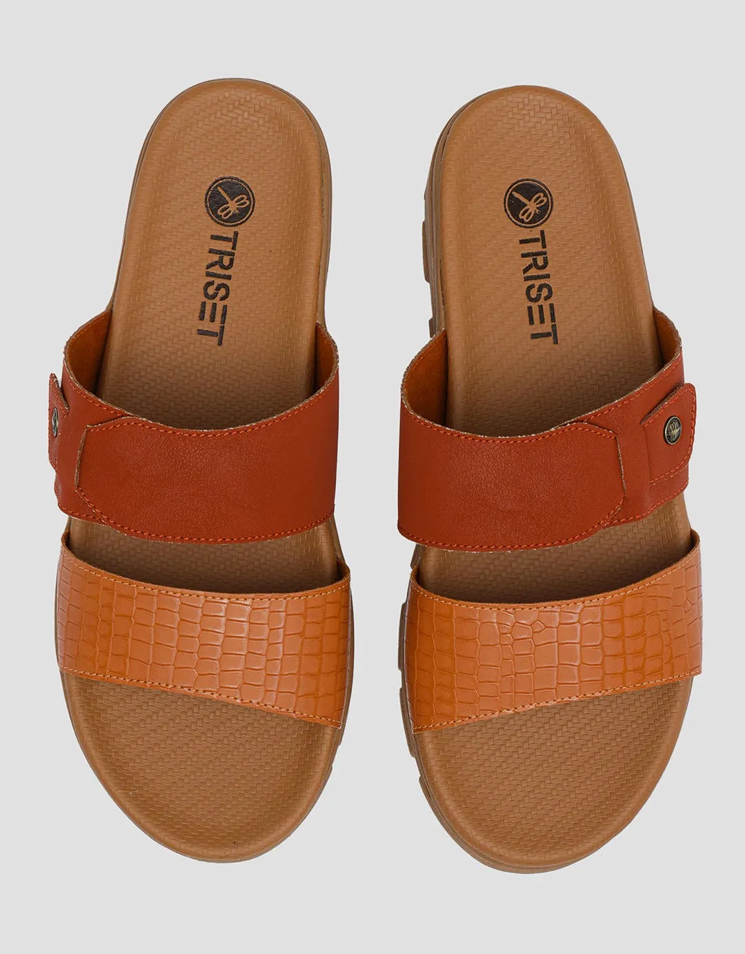 Triset Animal Skin Pattern Strap Sandal Flat Wanita