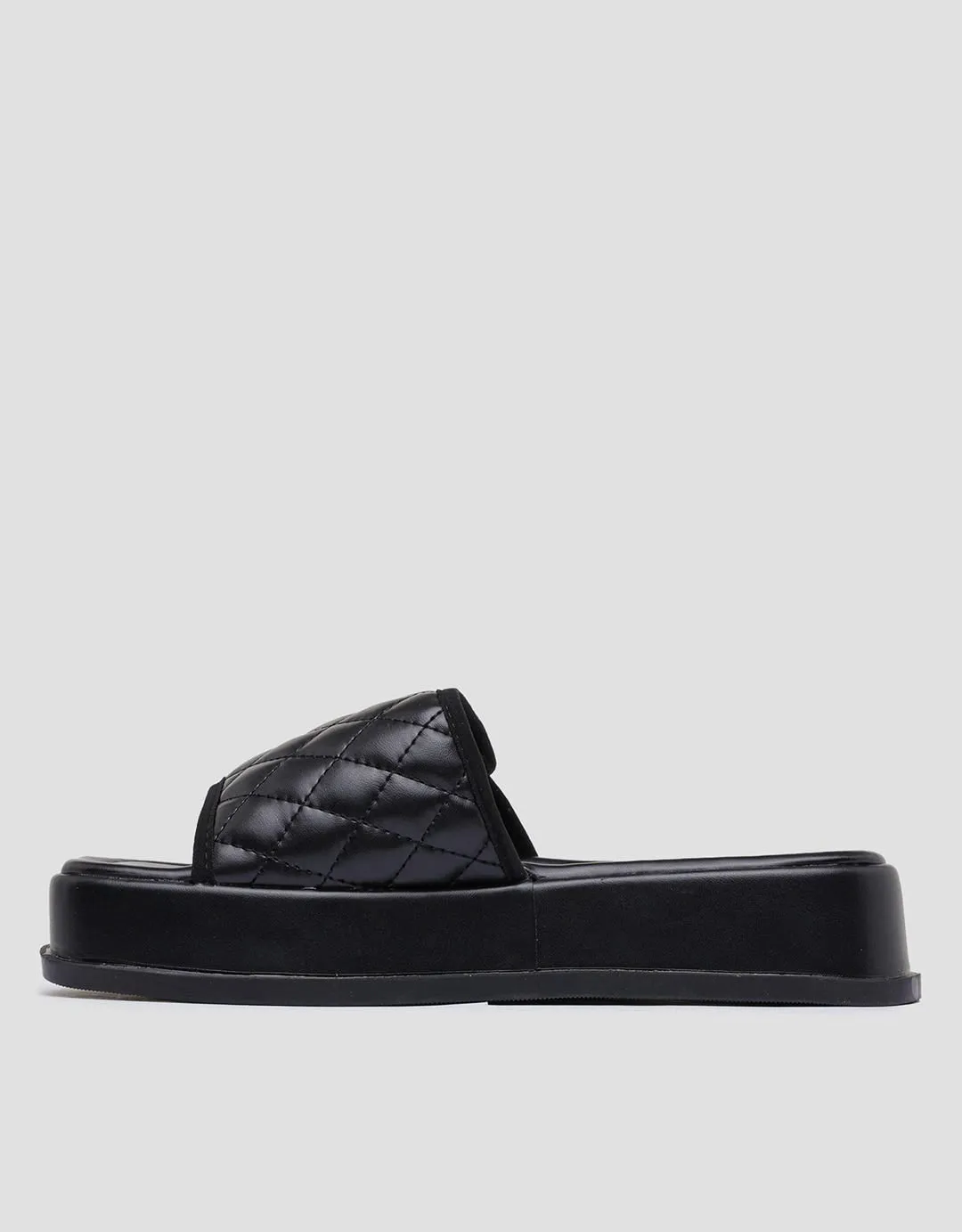 Triset Stitching Strap Sandal Flat Wanita