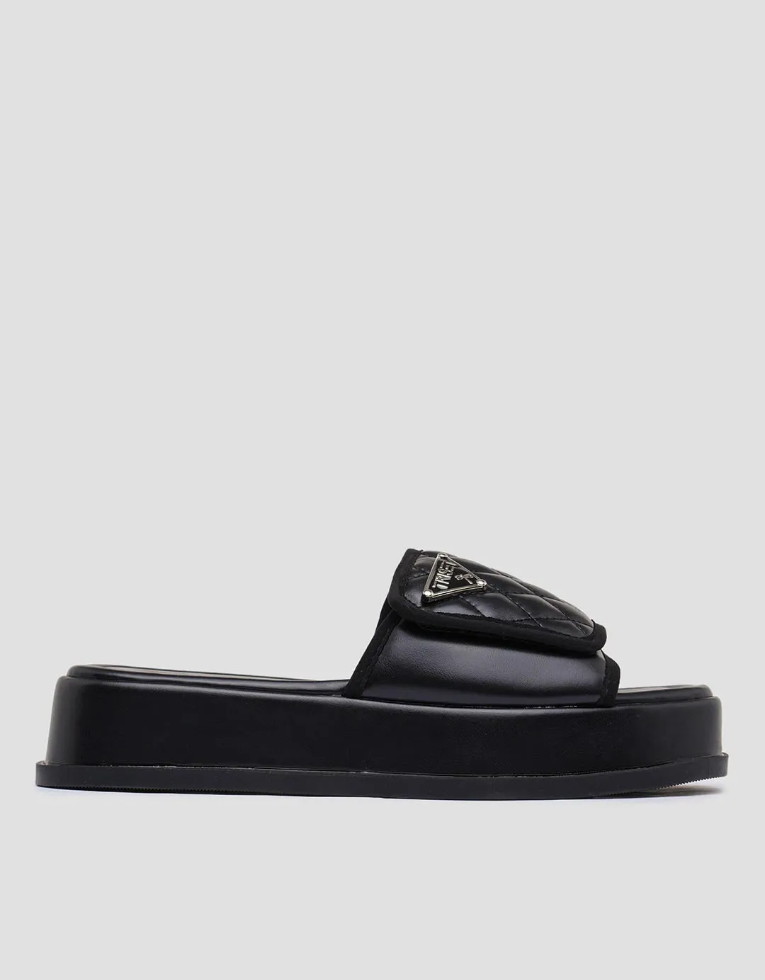 Triset Stitching Strap Sandal Flat Wanita