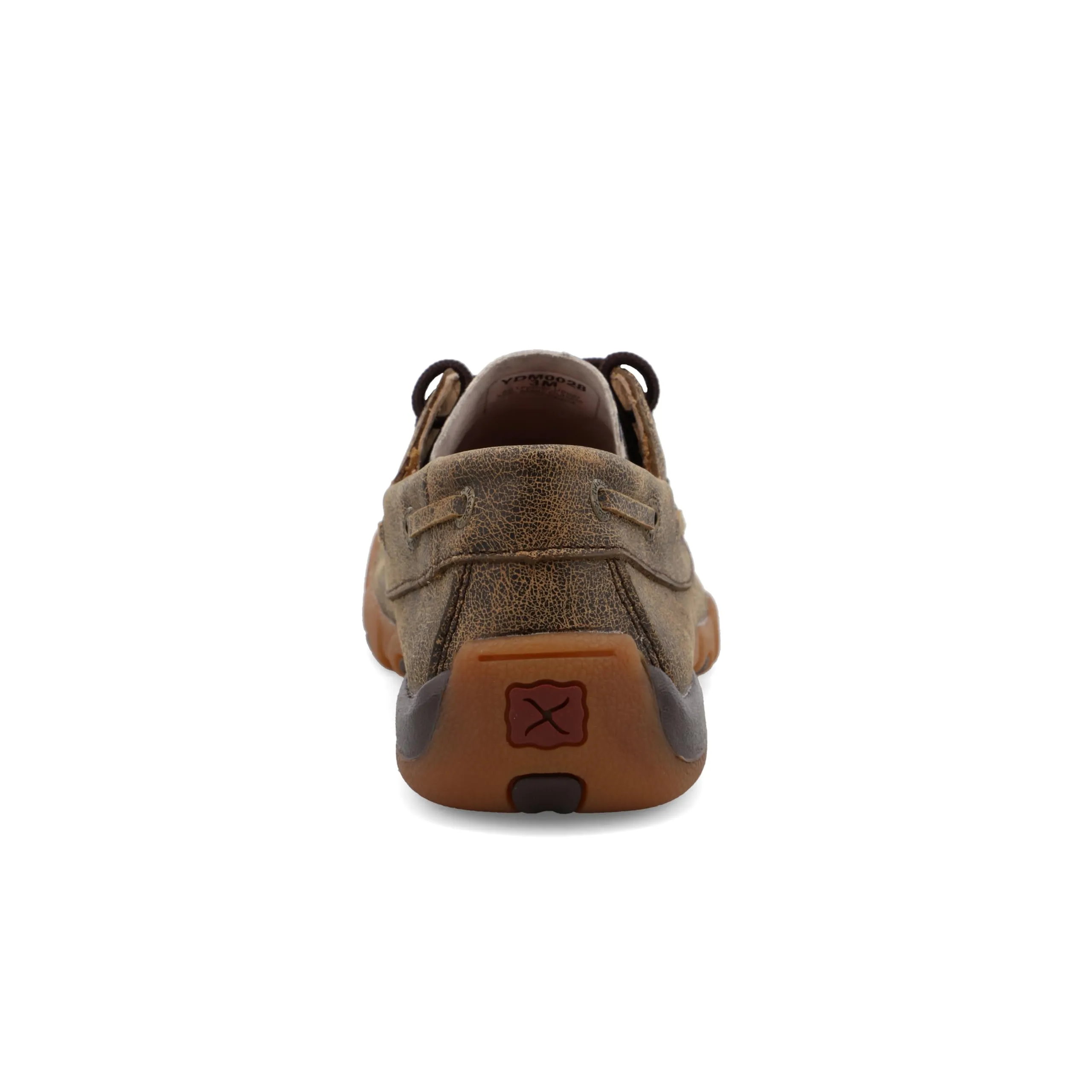 Twisted X Kid's Boat Shoe Driving Moc, Moc Toe, Distressed & Leopard, 2.5 M