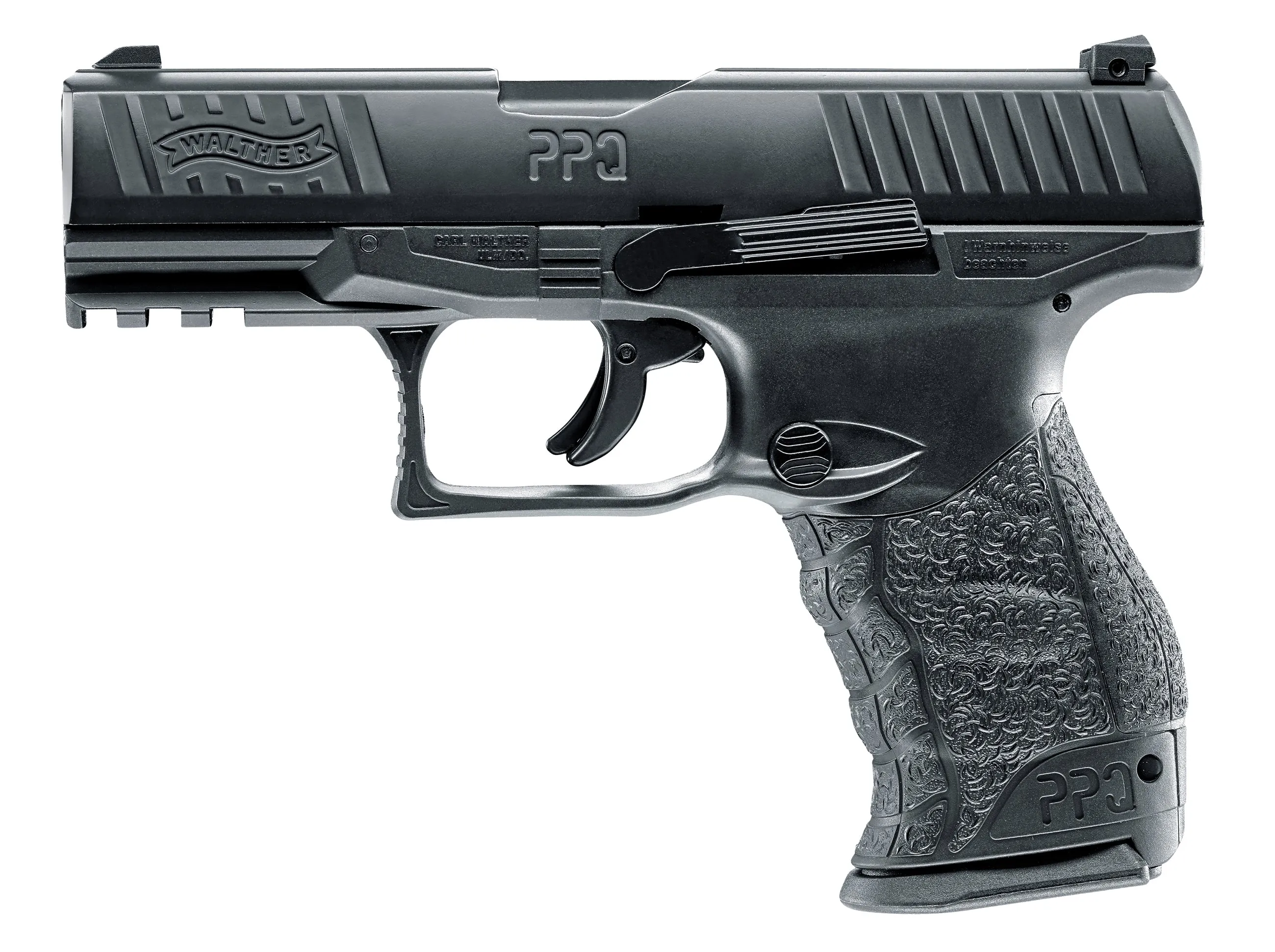 Umarex T4E Walther PPQ M2 CO2 .43 Cal Paintball Pistol Black with Pack of 100x Rubber Balls (Black) and 5x12gr CO2 Tank and Extra Mag Bundle