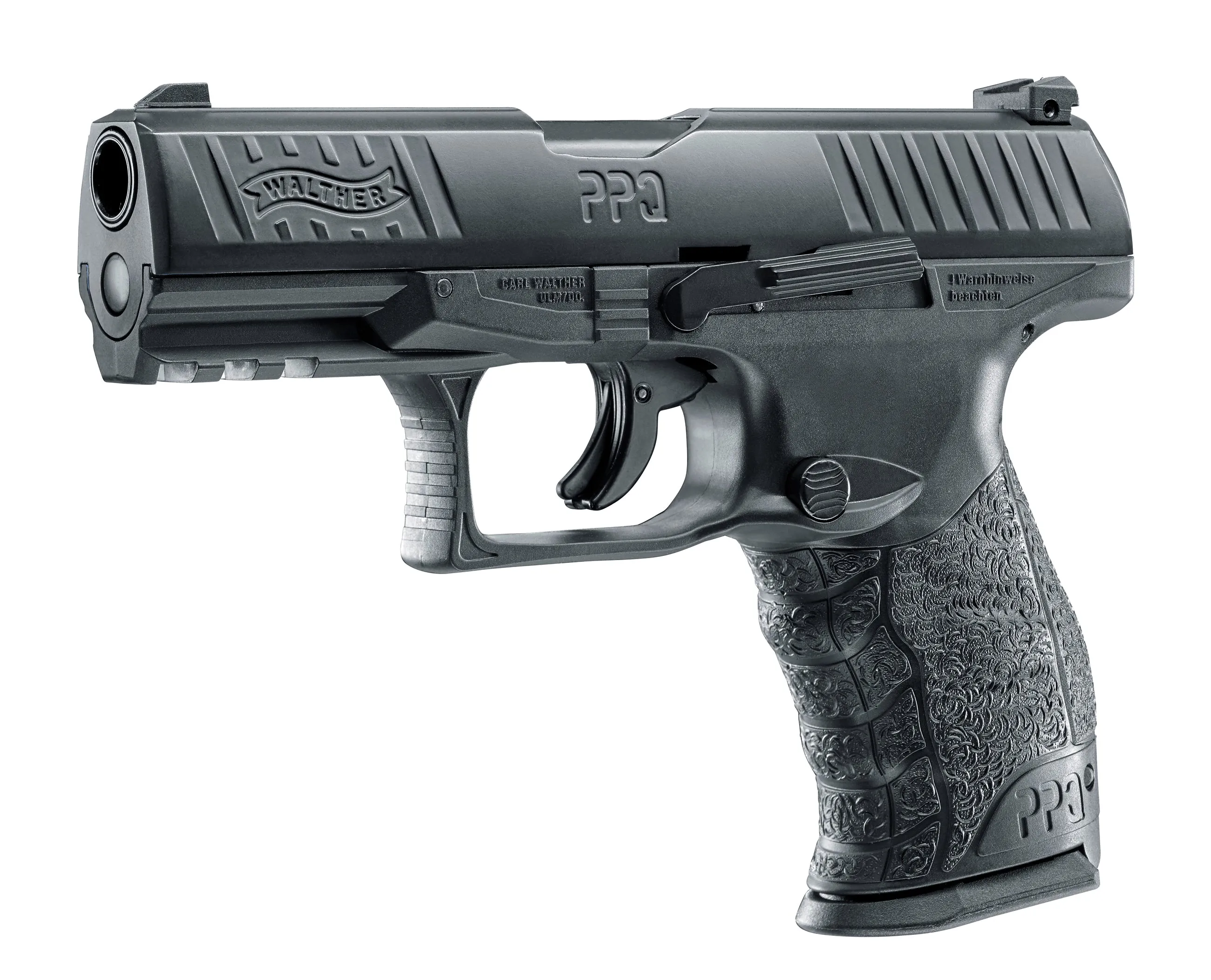 Umarex T4E Walther PPQ M2 CO2 .43 Cal Paintball Pistol Black with Pack of 100x Rubber Balls (Black) and 5x12gr CO2 Tank and Extra Mag Bundle