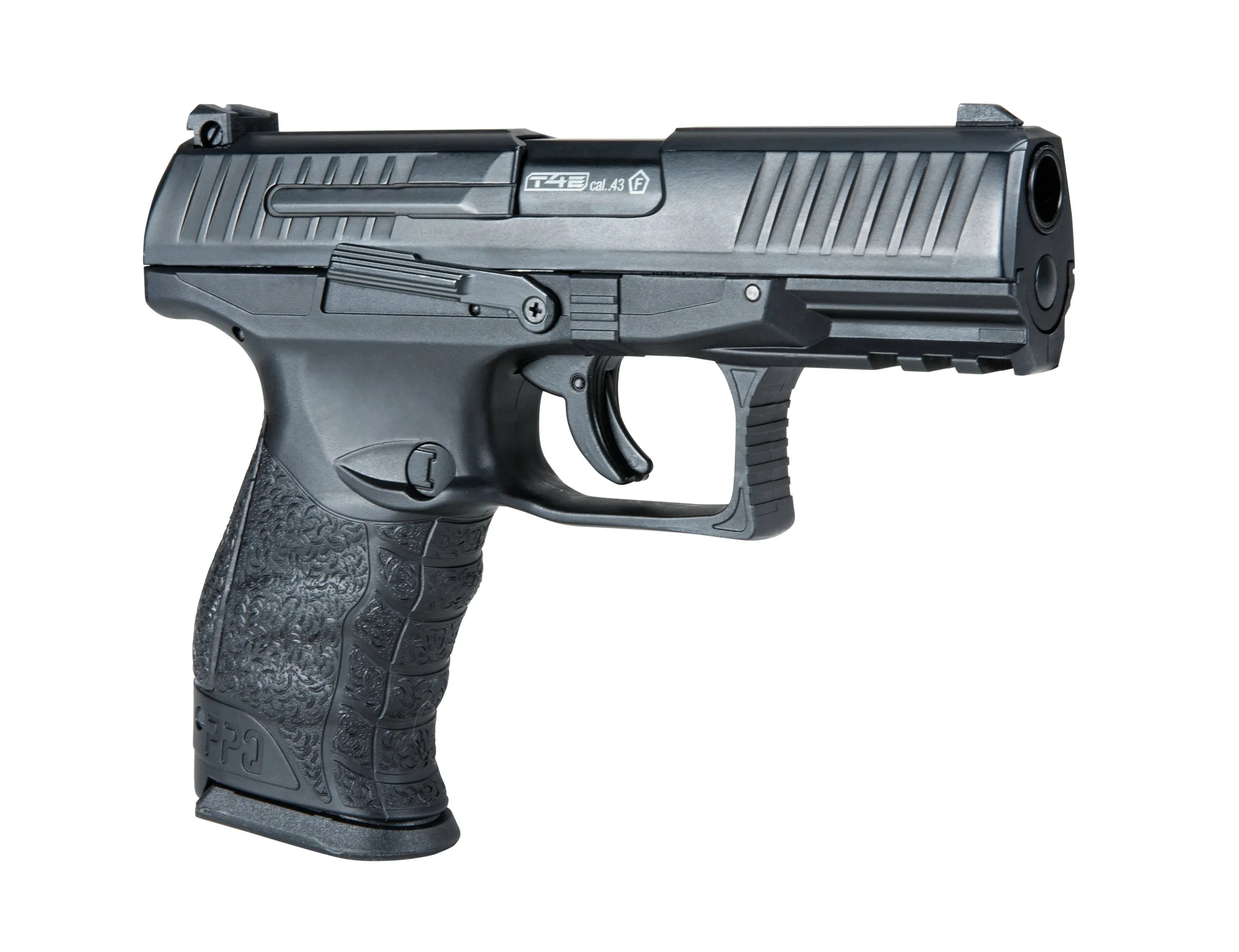 Umarex T4E Walther PPQ M2 CO2 .43 Cal Paintball Pistol Black with Pack of 100x Rubber Balls (Black) and 5x12gr CO2 Tank and Extra Mag Bundle