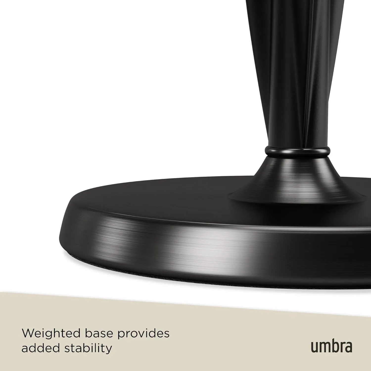 Umbra Tug One-Handed Tear Modern Paper Towel Holder, Black