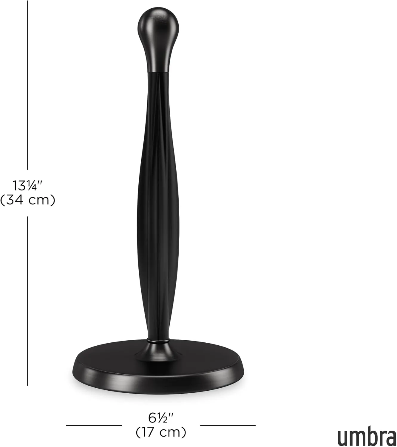 Umbra Tug One-Handed Tear Modern Paper Towel Holder, Black