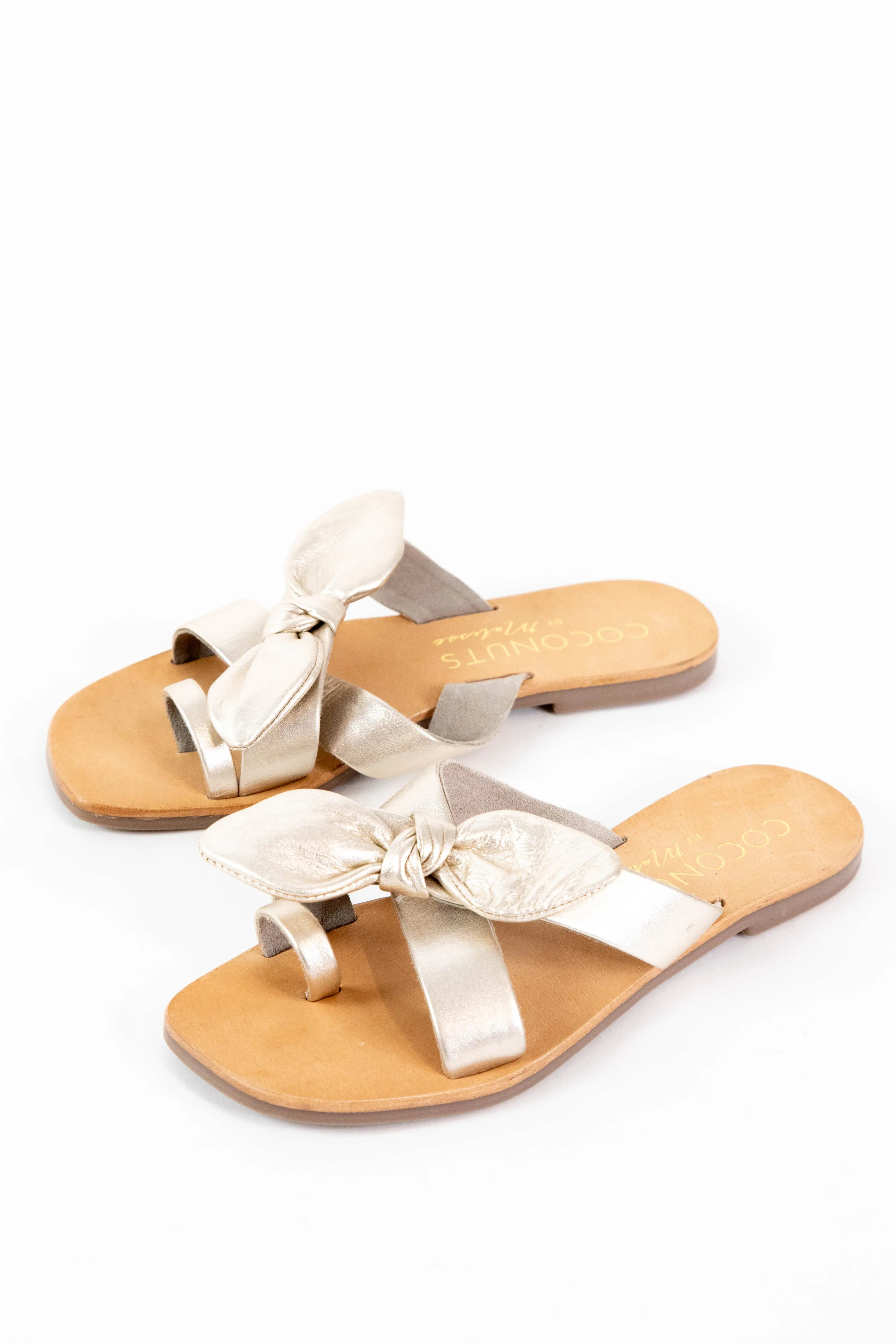 Vaughn Bow Detail Crisscross Sandal, Gold | Coconuts by Matisse