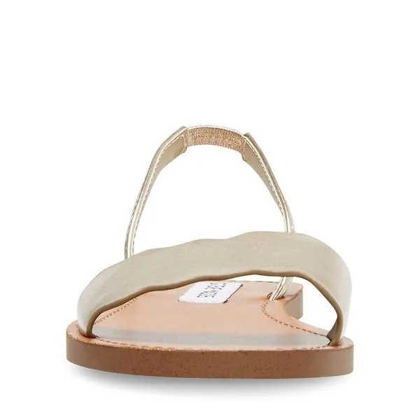 Vegan Sandals Champagne) (9.5, Steve Toe Trackable Piece Madden Open Two Leather Dress Flat Aveline Interactive